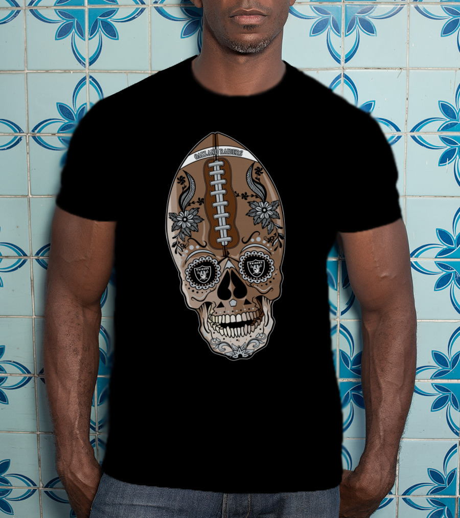 Oakland Raiders Football Skull Design 97 01 Or T-Shirt