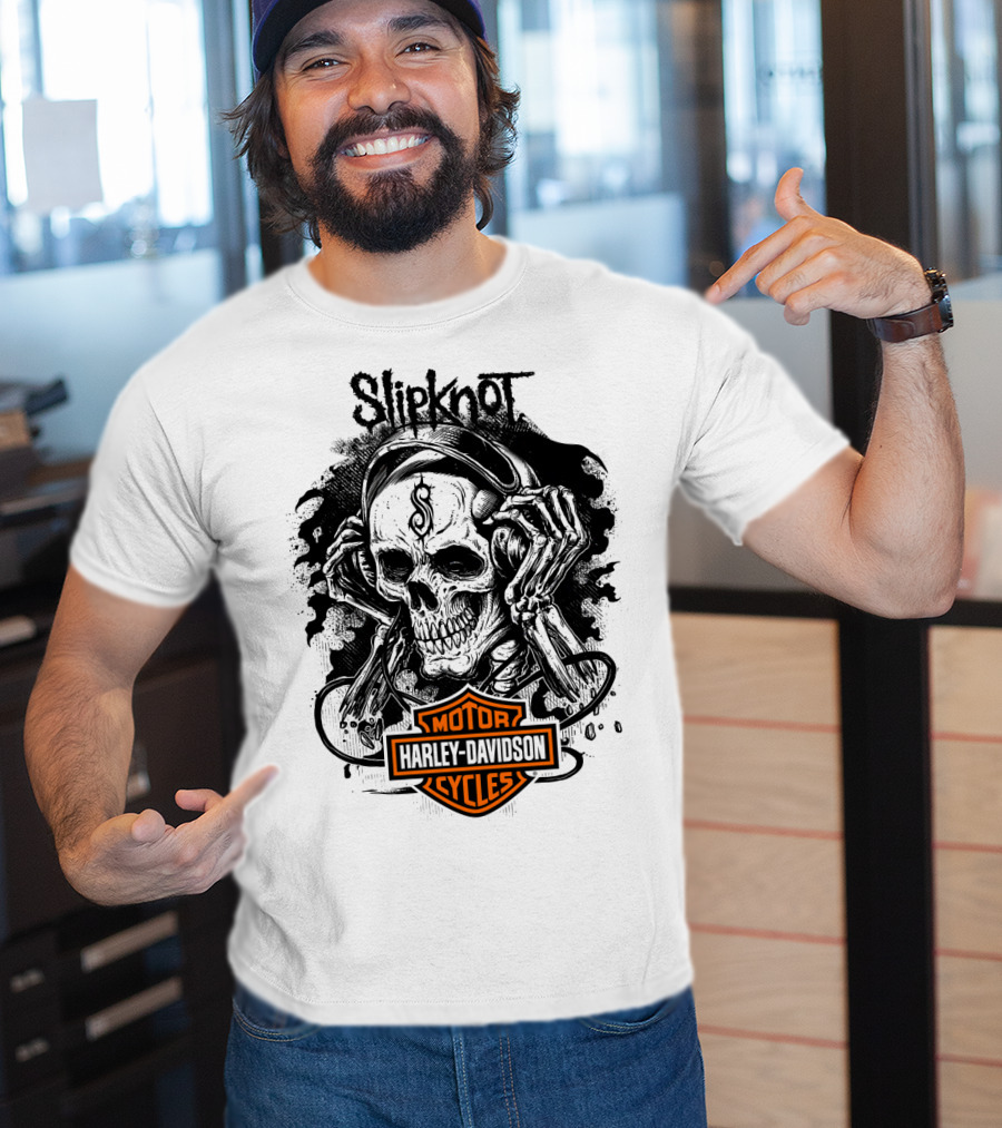 Slipknot Harley Davidson Cycles Skull T-Shirt