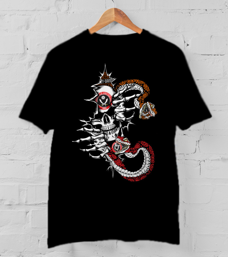 Harley Davidson J&D United Mc 1956 Skull And Serpents T-Shirt
