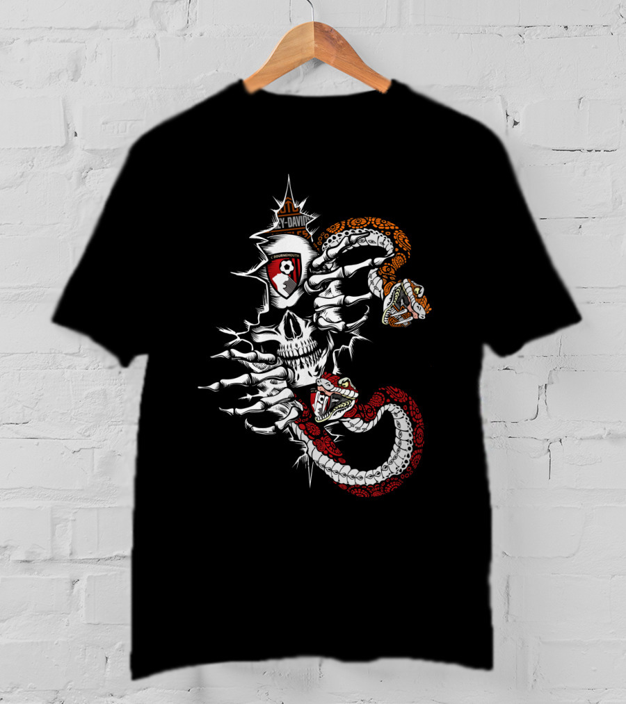 Afcb Skull Snake Skeleton Badge T-Shirt