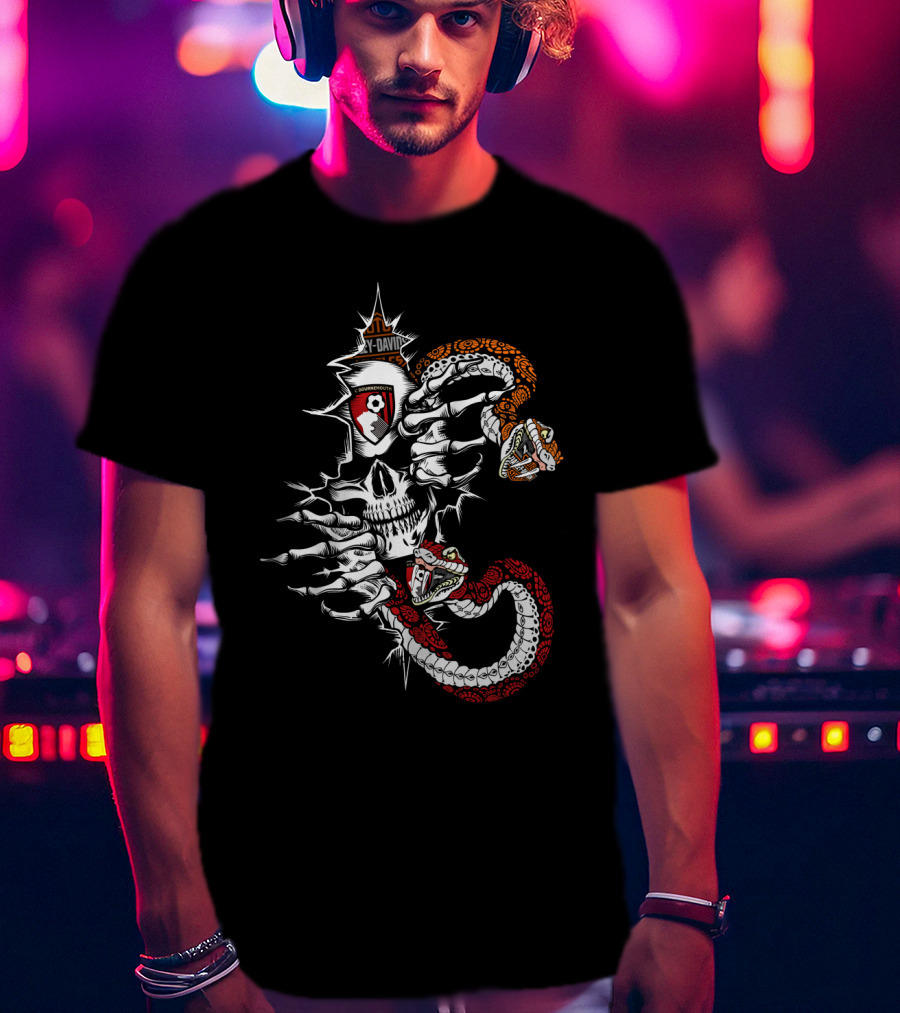 Afcb Skull Snake Skeleton Badge T-Shirt