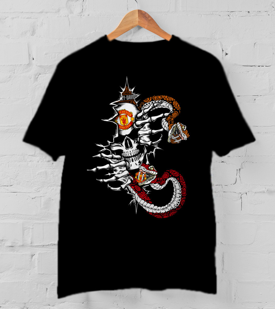 Manchester United Skull And Snake Design Tvla New Nha 107 Mu T-Shirt