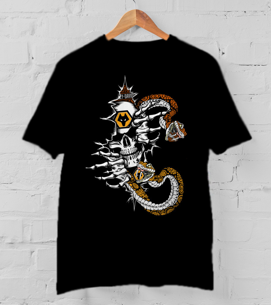 Wolf Skull Snake Skeleton T-Shirt