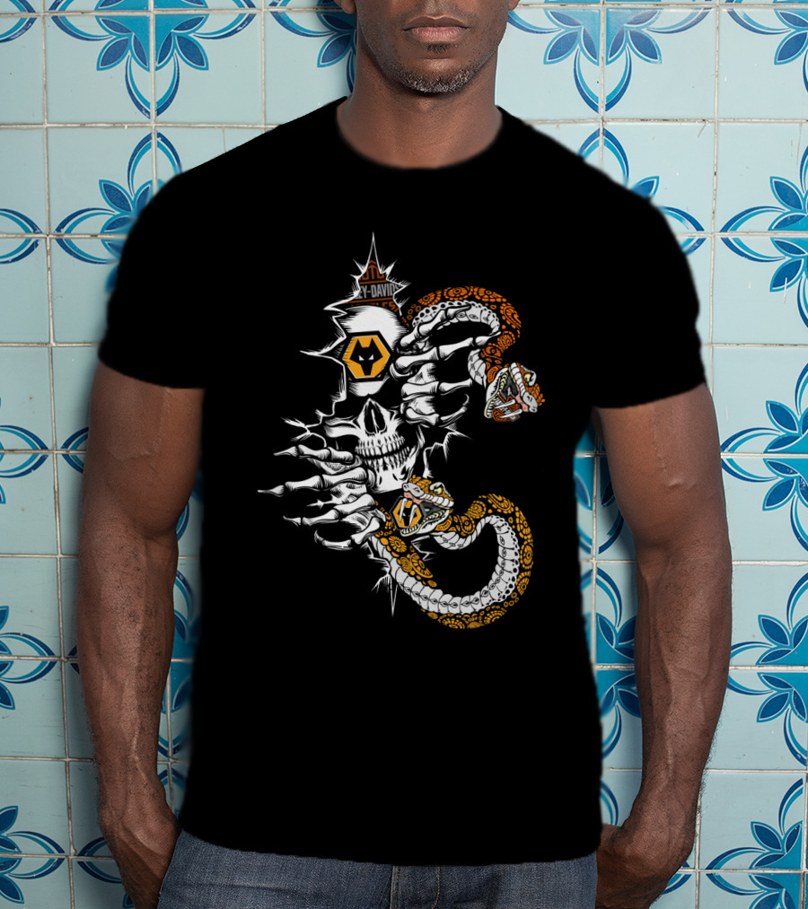 Wolf Skull Snake Skeleton T-Shirt