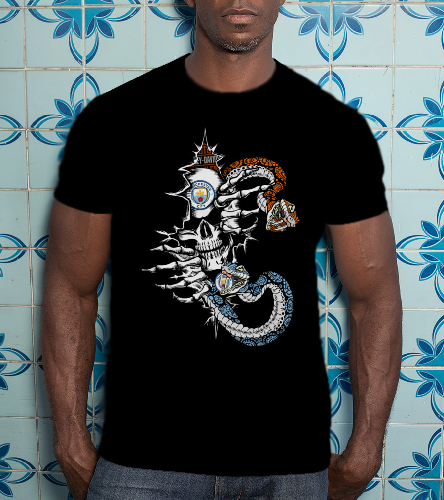 Manchester City Skull Snake Harley Davidson T-Shirt