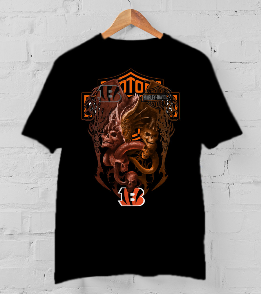 Motor Harley Davidson Cycles 108 Nfl Cb2 Cincinnati Bengals T-Shirt