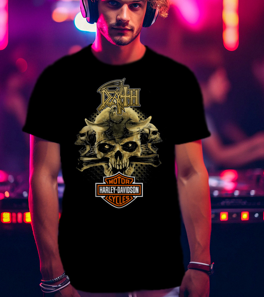 Death Harley Davidson Motorcycles Skull T-Shirt