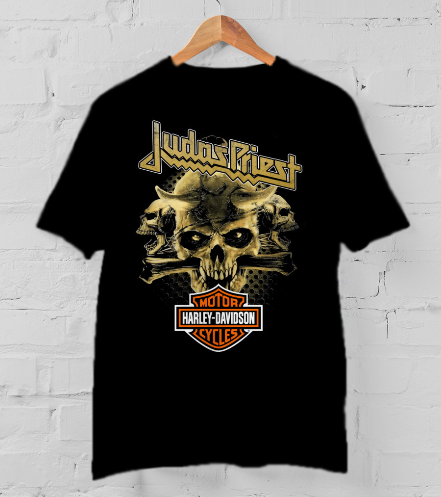 Judas Priest Harley Davidson Motorcycles Skulls T-Shirt