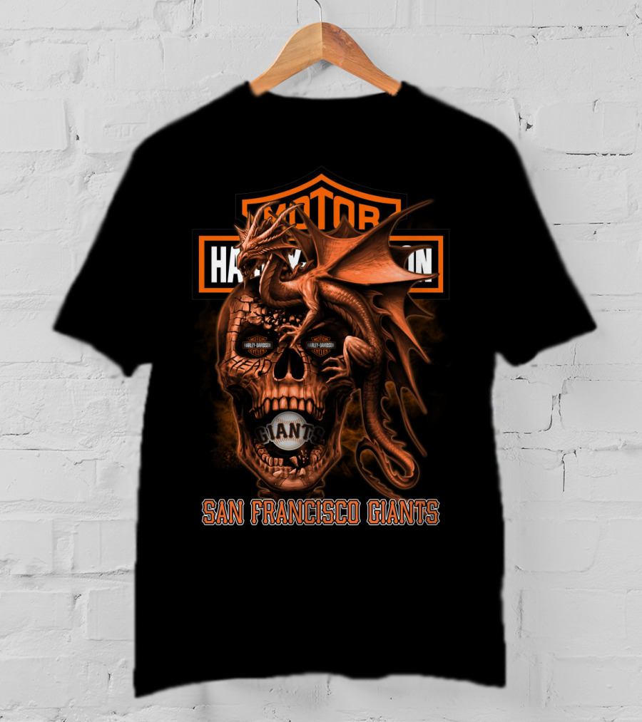 Harley Davidson Dragon Skull Giants San Francisco 111 T-Shirt