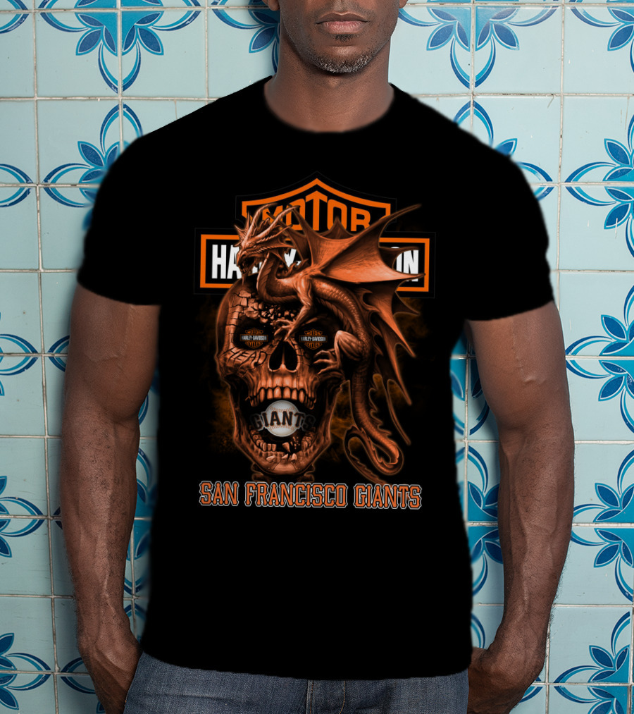 Harley Davidson Dragon Skull Giants San Francisco 111 T-Shirt