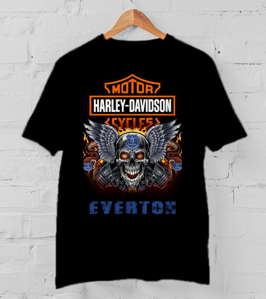 Harley Davidson Motor Cycles Skull Everton T-Shirt