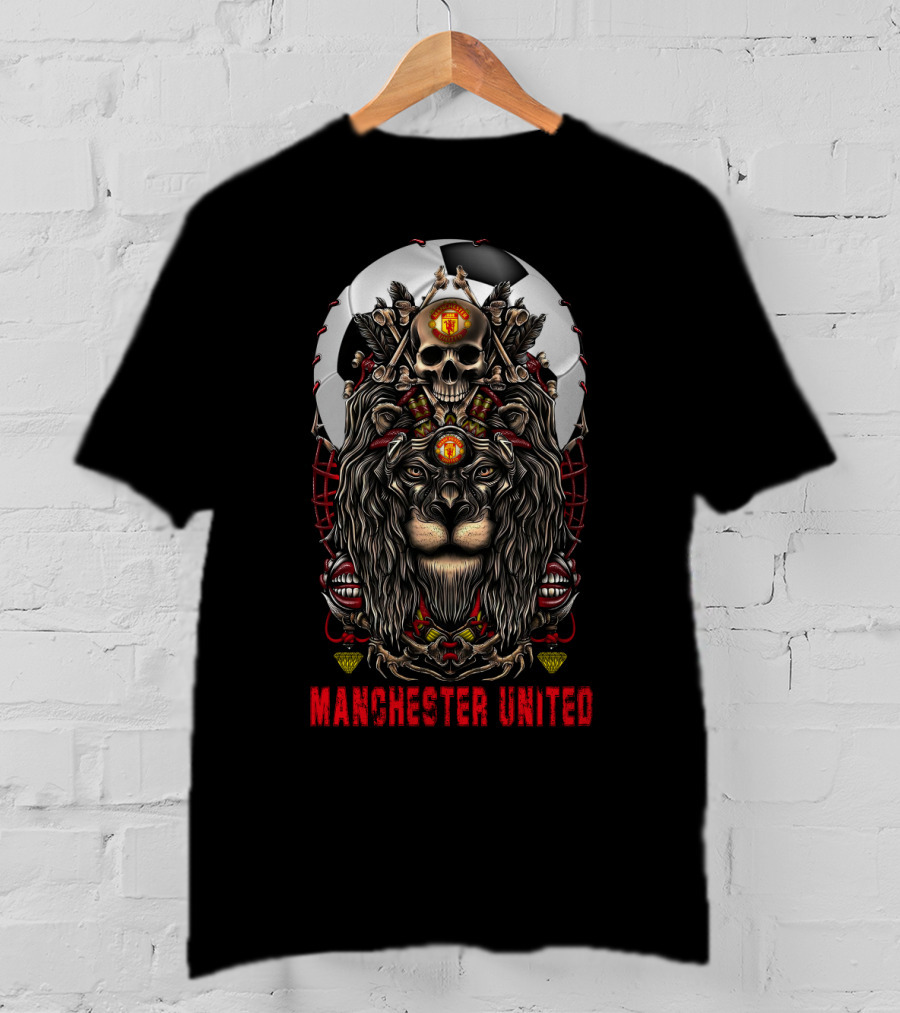 Manchester United Lion Skull Football Crest T-Shirt