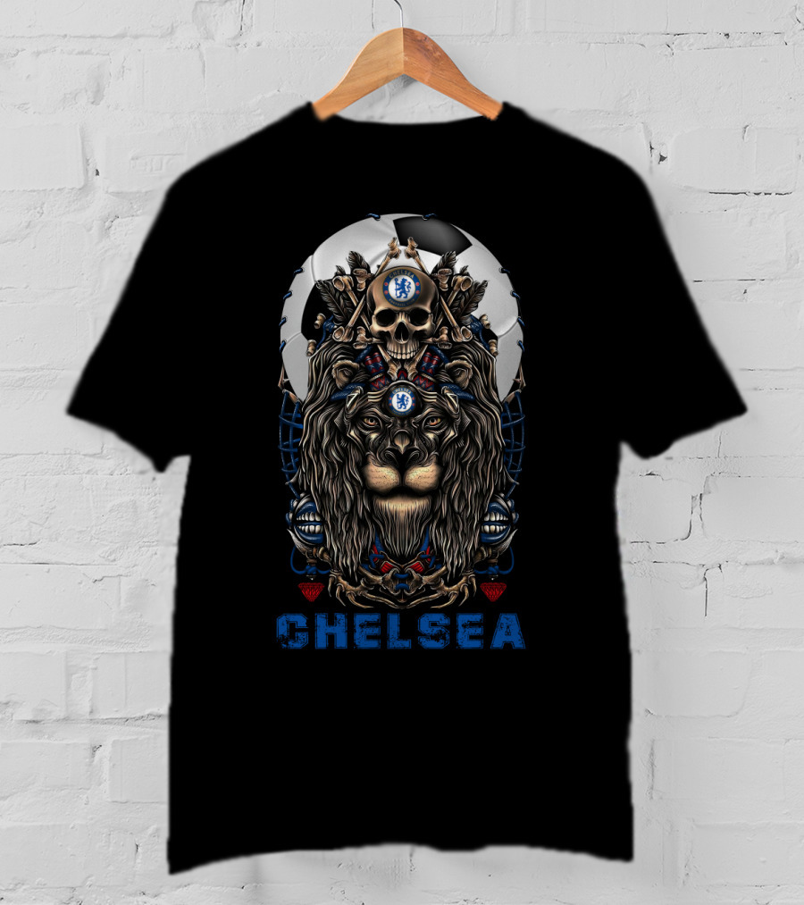 Chelsea 114 Nha C Lion Skull Soccer T-Shirt