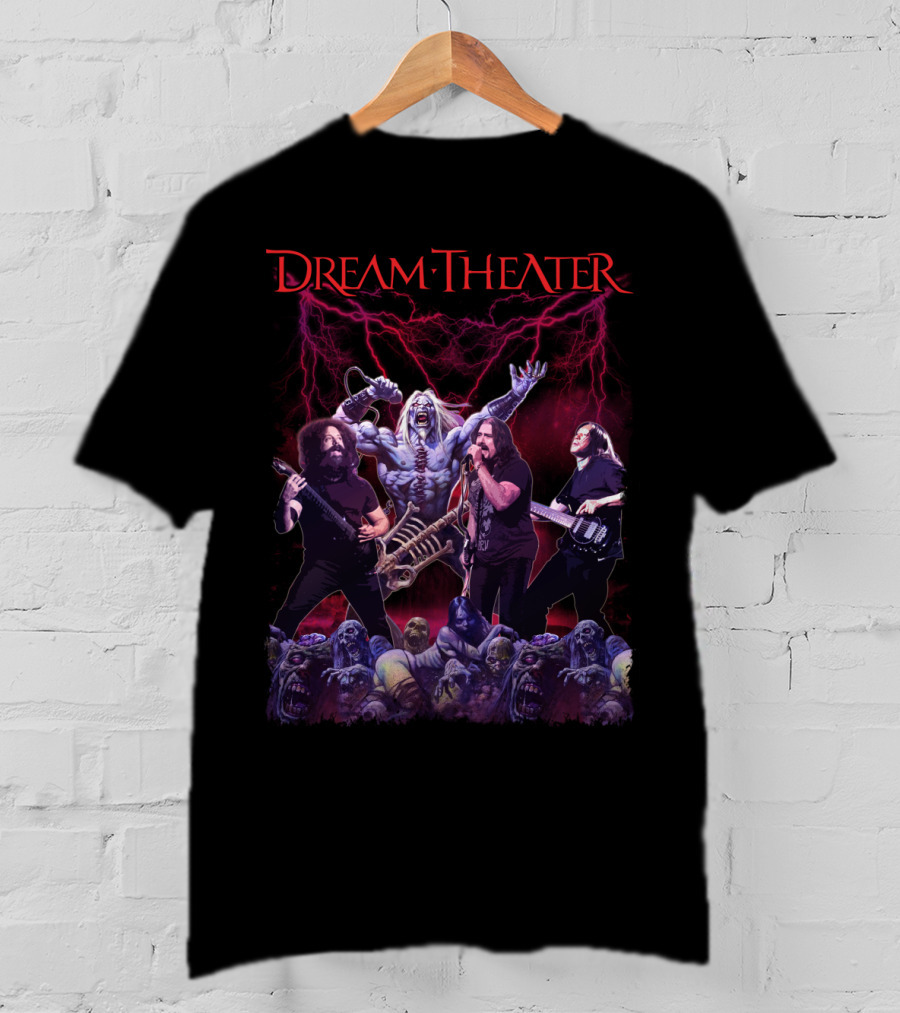 Dream Theater Zombie Concert Fantasy With Electric Lightning Effects T-Shirt