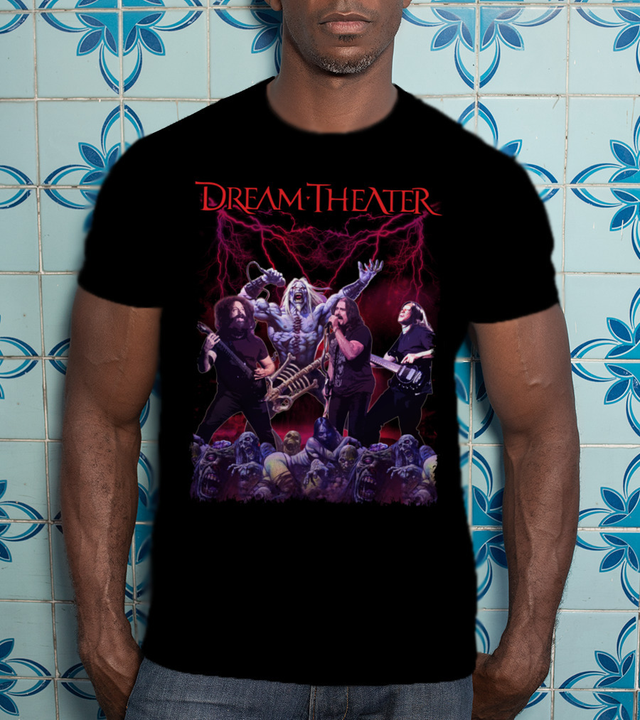 Dream Theater Zombie Concert Fantasy With Electric Lightning Effects T-Shirt