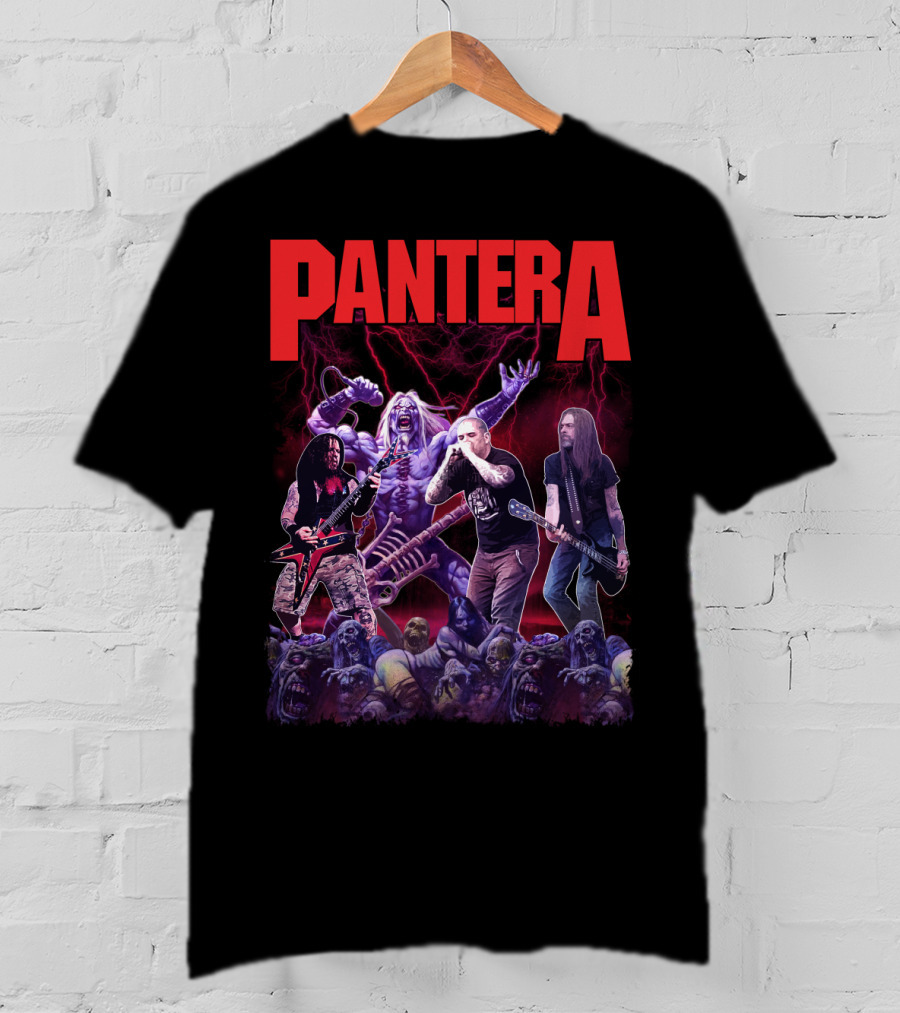Pantera Live Electric Performance With Zombies And Purple Lightning T-Shirt