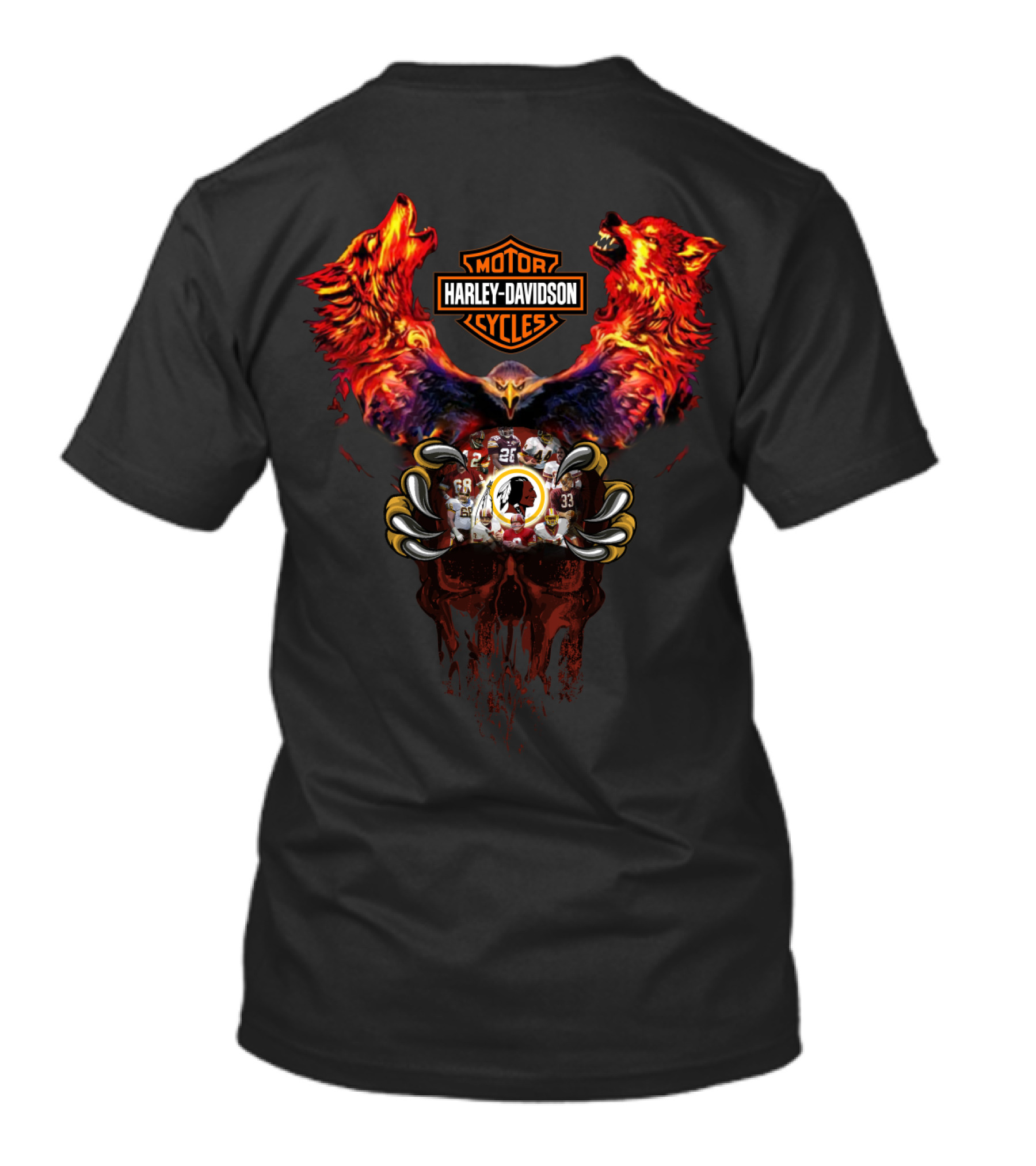 Harley Davidson Motor Cycles 121 Wr Washington Football Wolves T-Shirt