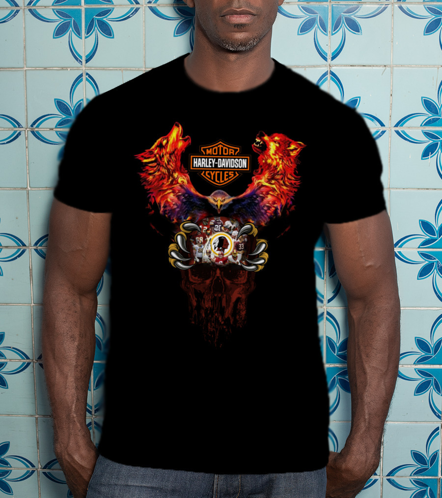 Harley Davidson Motor Cycles 121 Wr Washington Football Wolves T-Shirt