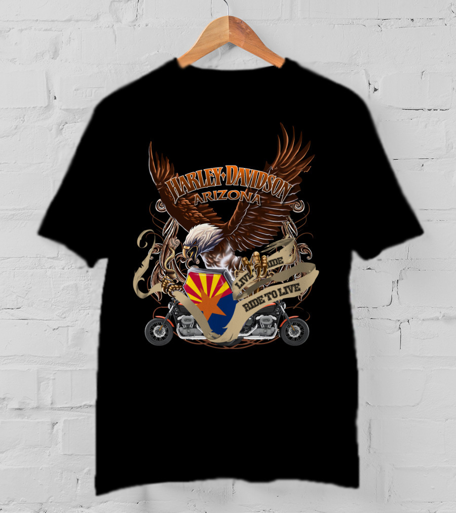 Harley Davidson Arizona Live To Ride Ride To Live T-Shirt