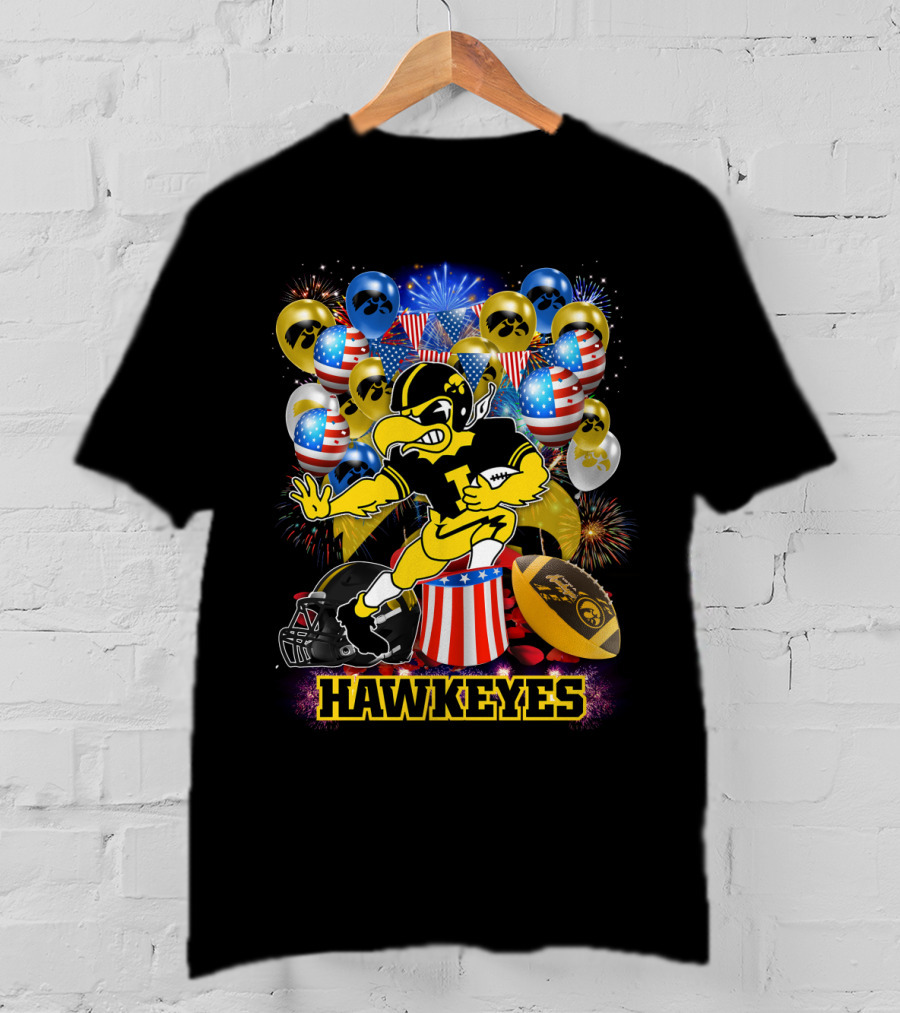Ncaa Iowa Hawkeyes Football Celebration Balloons Fireworks T-Shirt