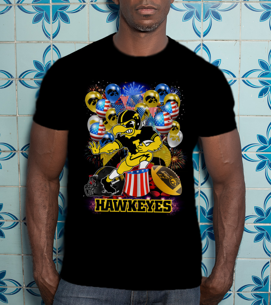 Ncaa Iowa Hawkeyes Football Celebration Balloons Fireworks T-Shirt