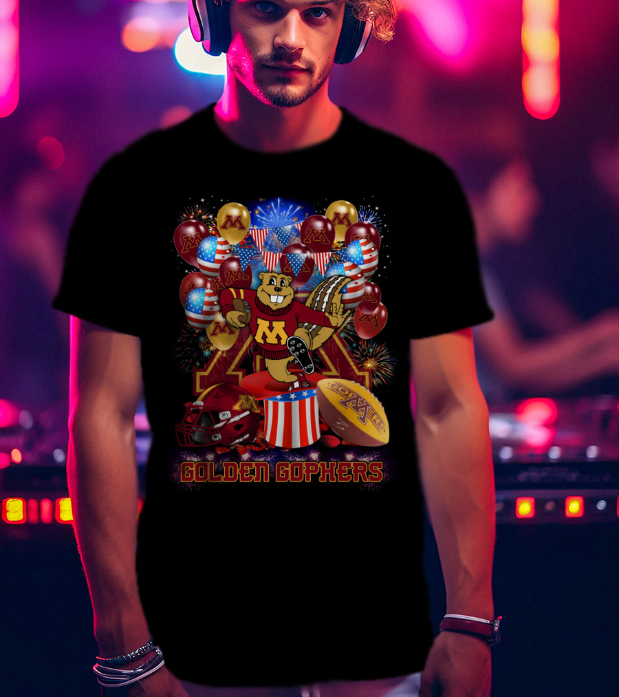 Ncaa2 Minnesota Golden Gophers Fireworks Celebration Mascot T-Shirt