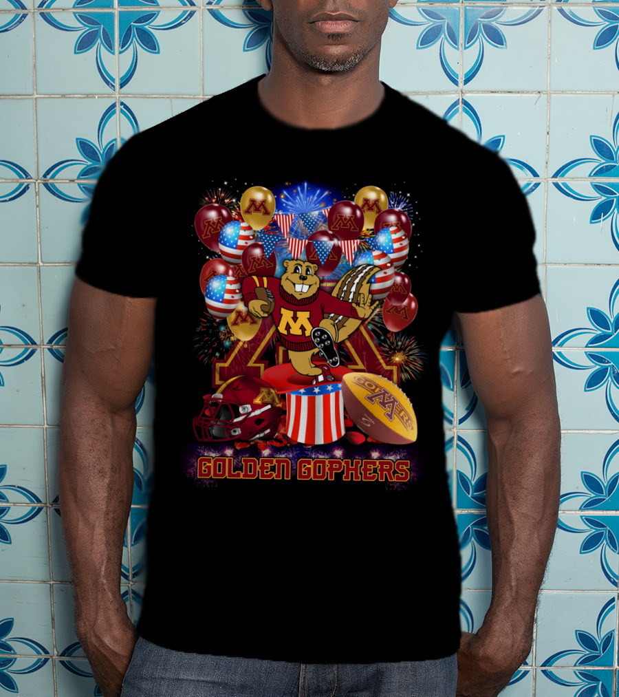 Ncaa2 Minnesota Golden Gophers Fireworks Celebration Mascot T-Shirt