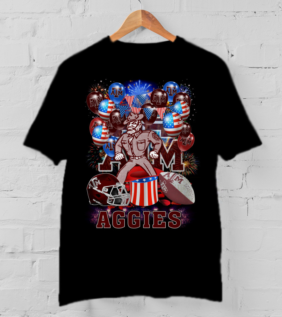 Ncaa2 Texas A&M Aggies Football Celebration With Fireworks And Balloons T-Shirt