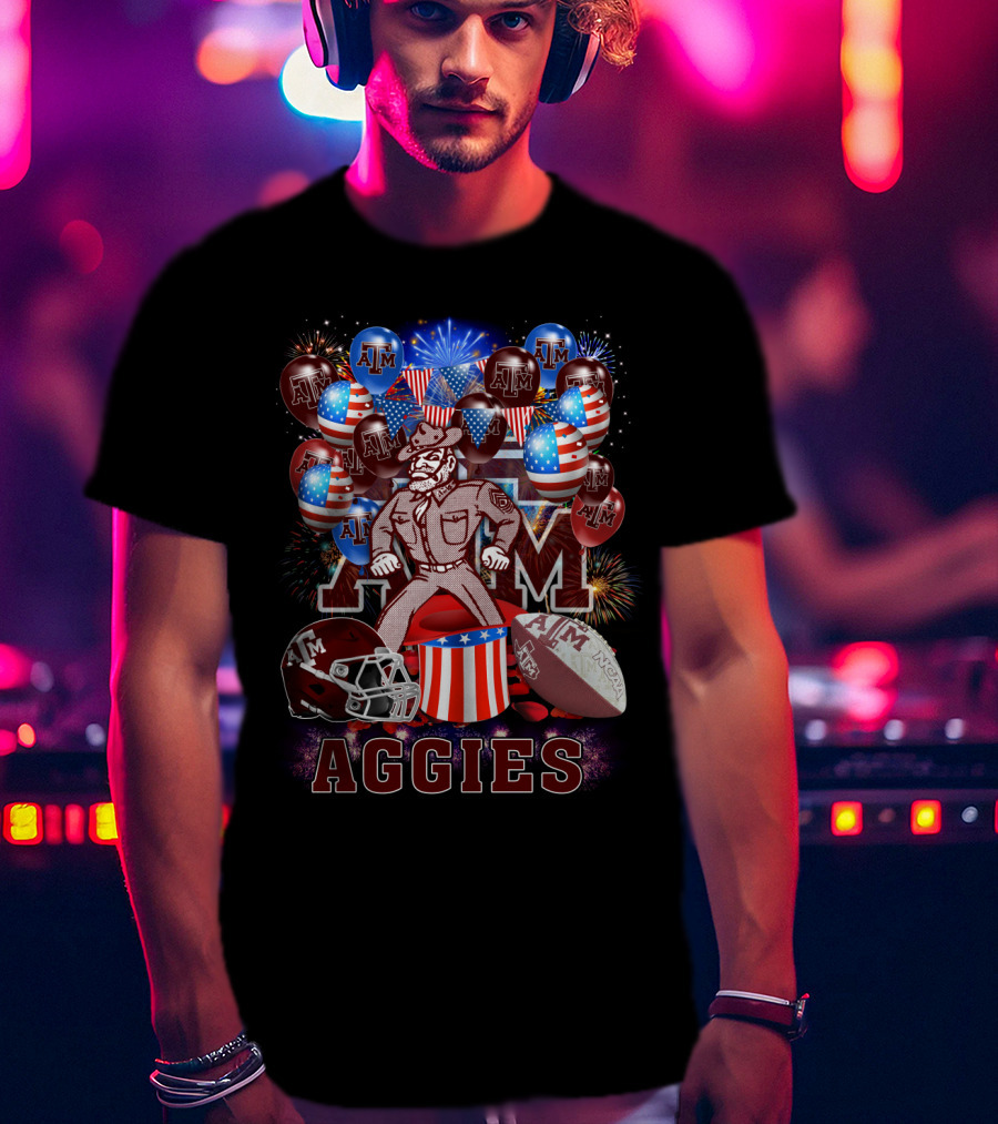 Ncaa2 Texas A&M Aggies Football Celebration With Fireworks And Balloons T-Shirt