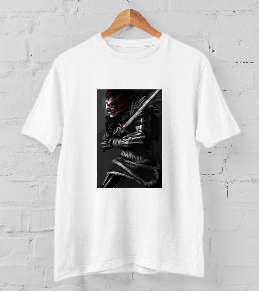 Dark Sword-Wielding Assassin Warrior T-Shirt