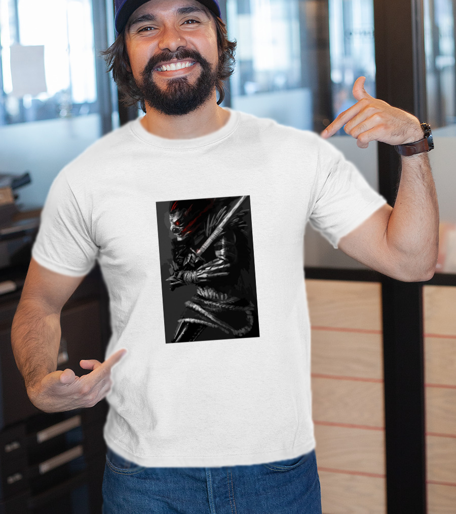 Dark Sword-Wielding Assassin Warrior T-Shirt