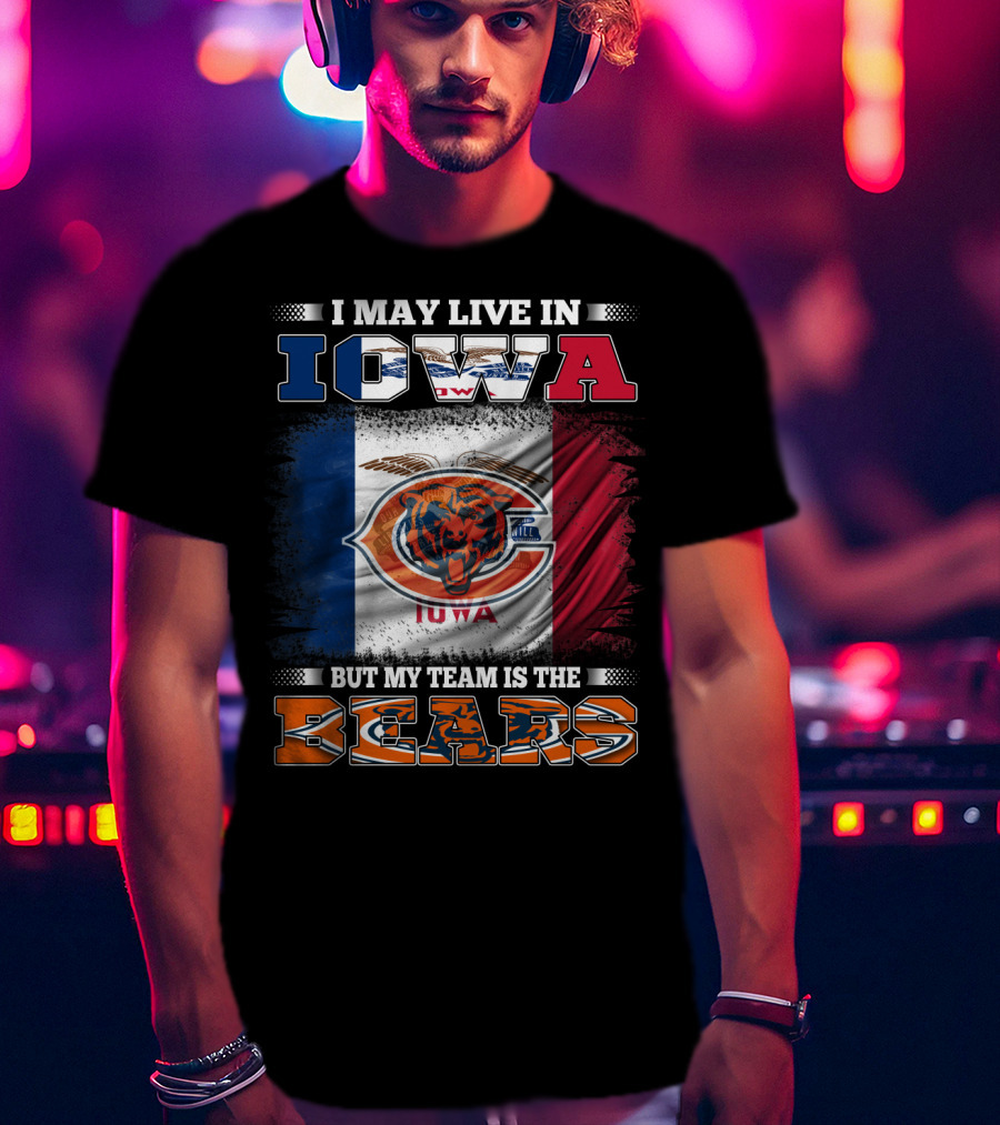 Iowa Flag Background Bears Team Pride T-Shirt