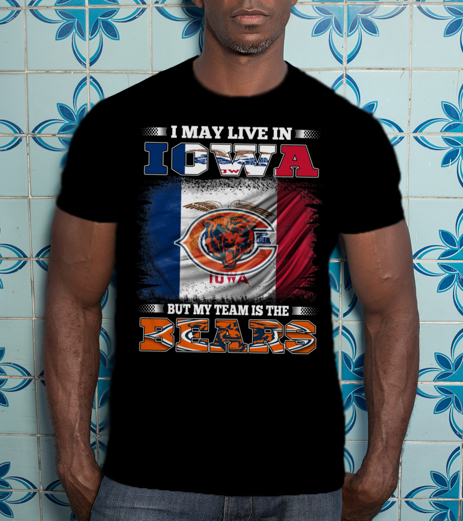 Iowa Flag Background Bears Team Pride T-Shirt