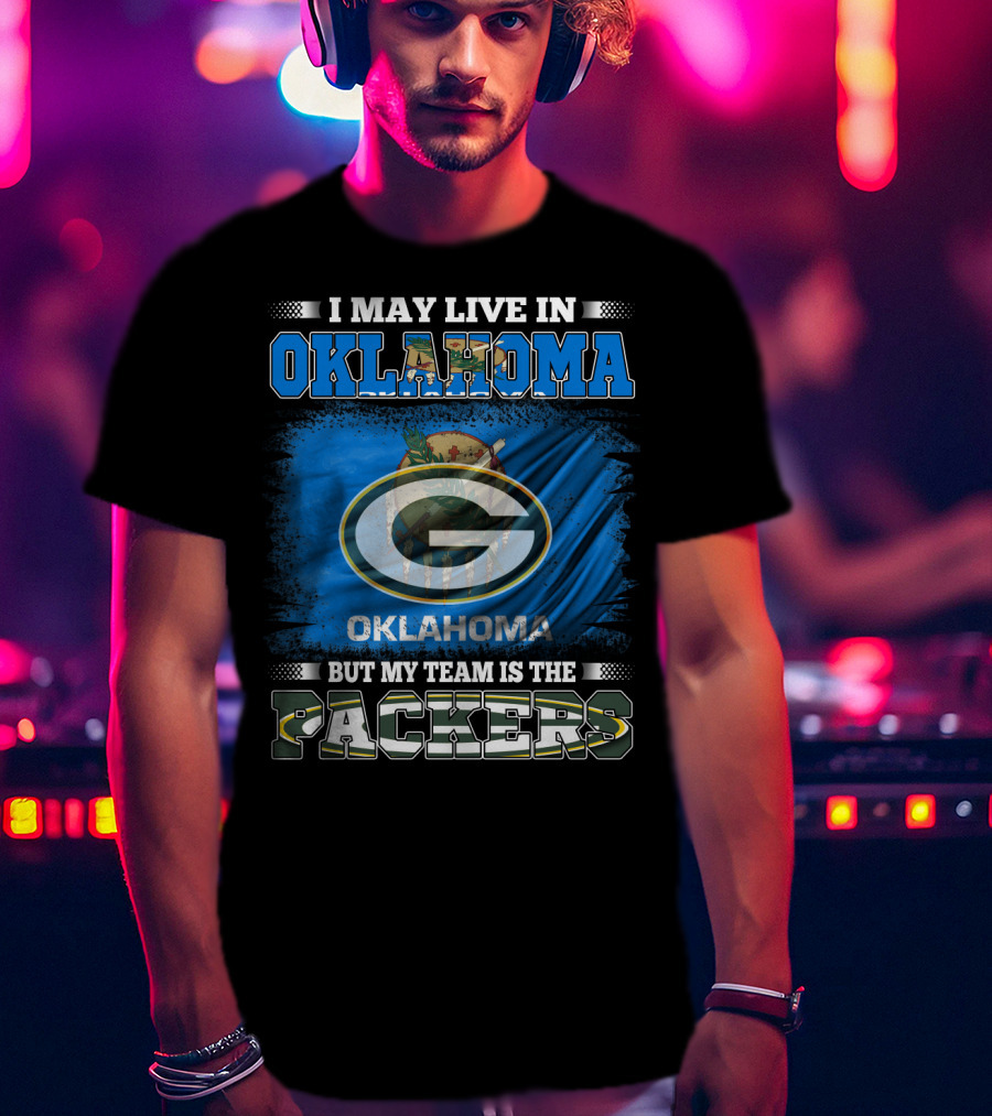 Oklahoma Loyalty To Packers Team With Oklahoma Flag And Packers T-Shirt