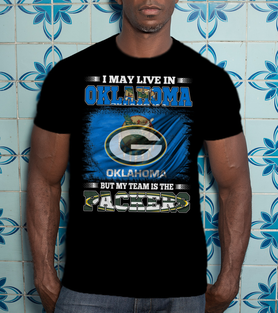 Oklahoma Loyalty To Packers Team With Oklahoma Flag And Packers T-Shirt