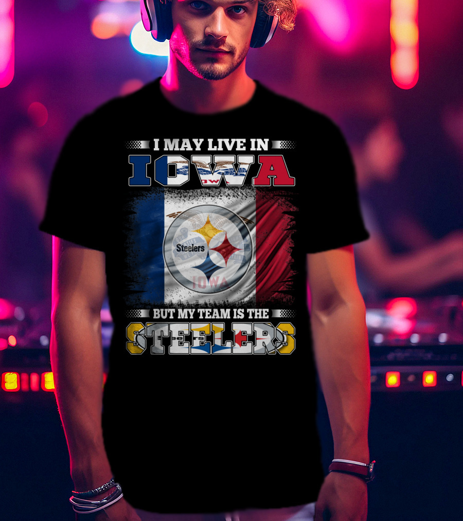 Iowa Resident Proudly Supporting Steelers With Team T-Shirt
