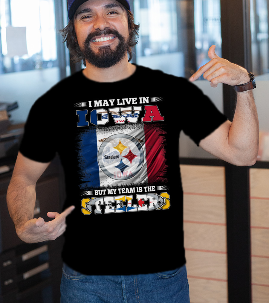 Iowa Resident Proudly Supporting Steelers With Team T-Shirt