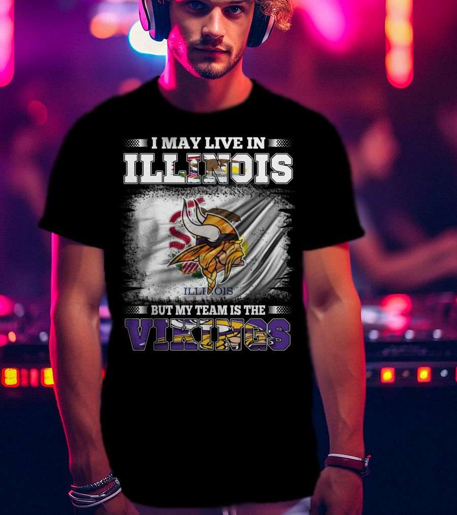 Illinois Loyalty With Vikings Team Pride Flag T-Shirt