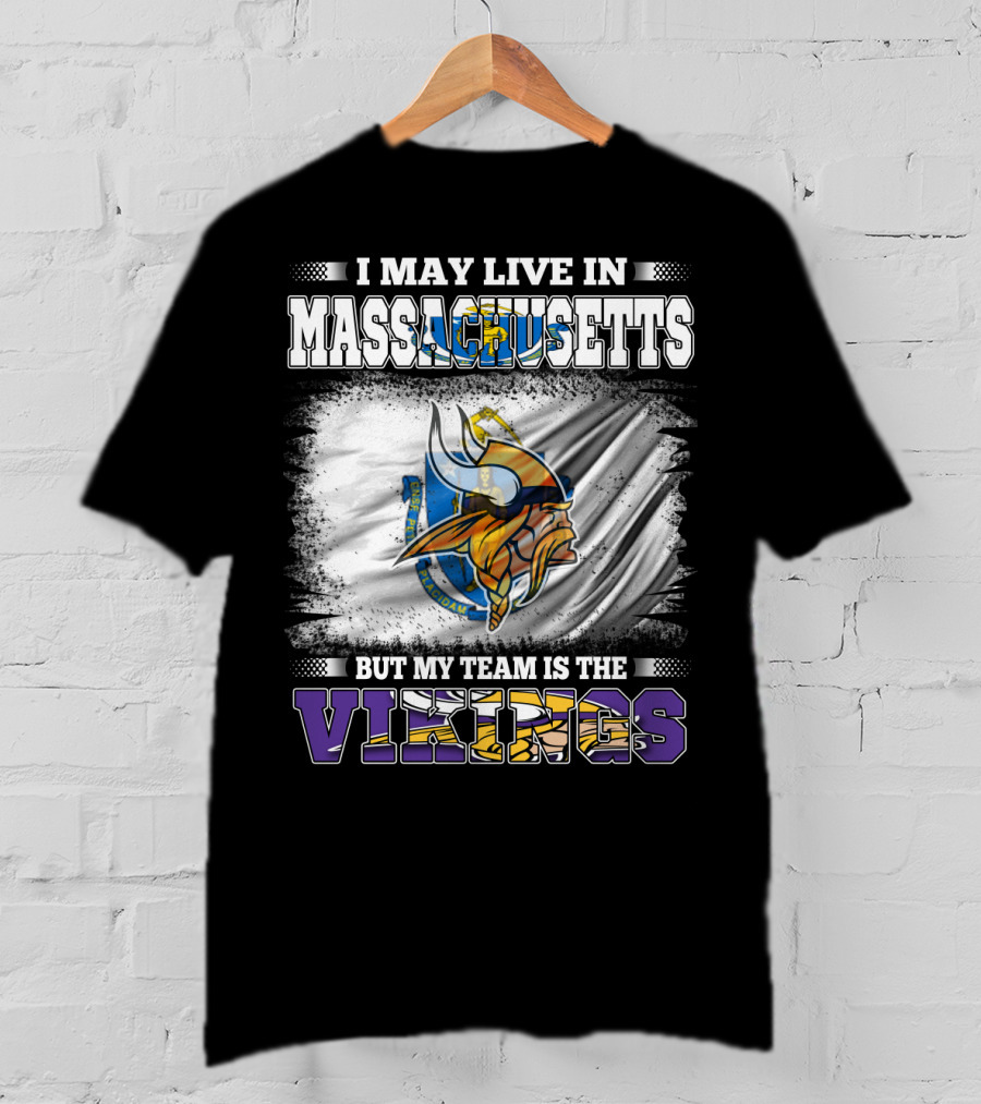 Massachusetts Pride NFL Vikings Team Loyalty Fan T-Shirt
