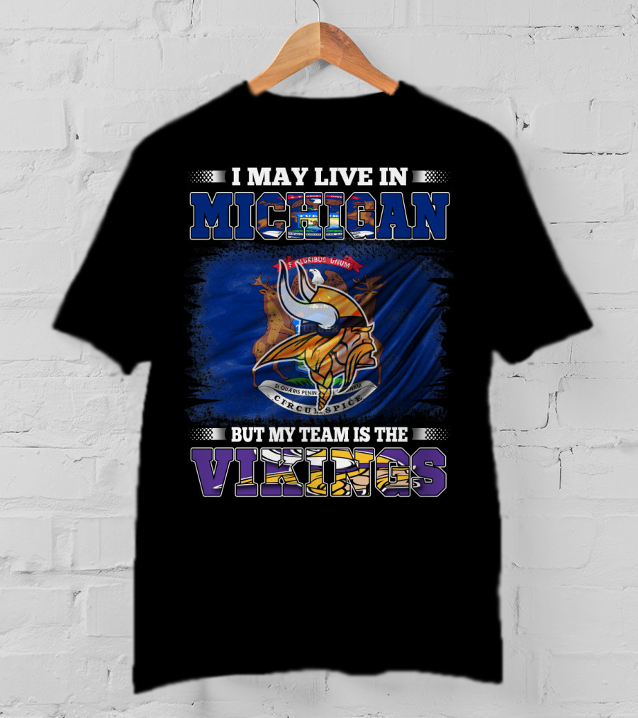 Michigan Residents Supporting Vikings Team With Prideful Symbolism T-Shirt