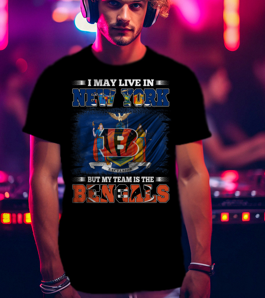 New York Loyalty With Bengals Team Allegiance Flag T-Shirt