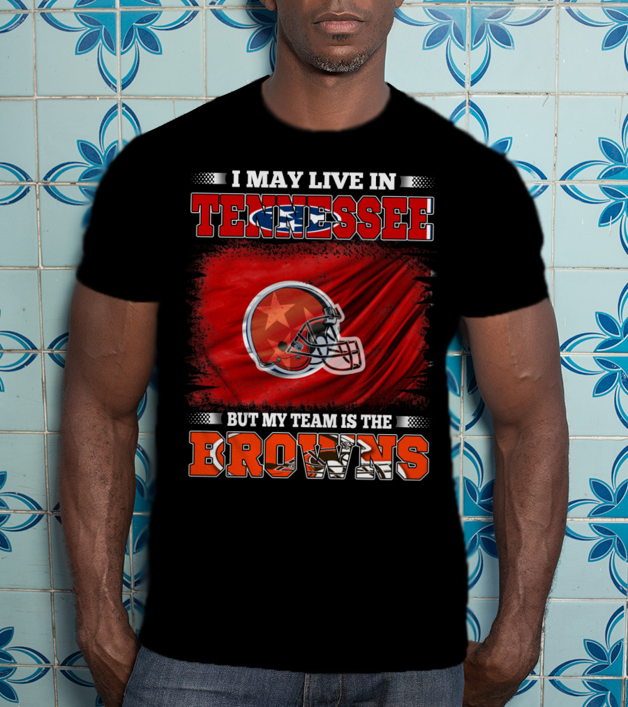 Tennessee Fan Loyalty Browns Football Team Helmet T-Shirt