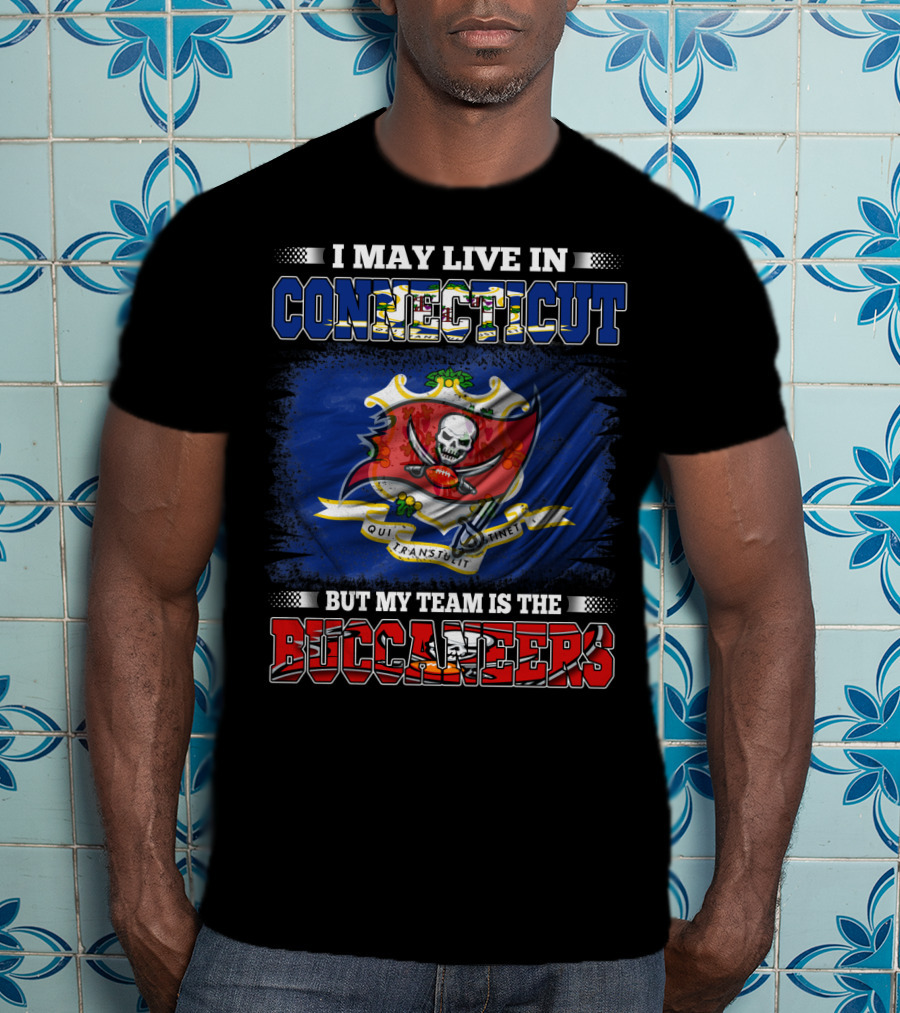 Connecticut Resident Loyal To Buccaneers With Crest And Skull Emblem T-Shirt