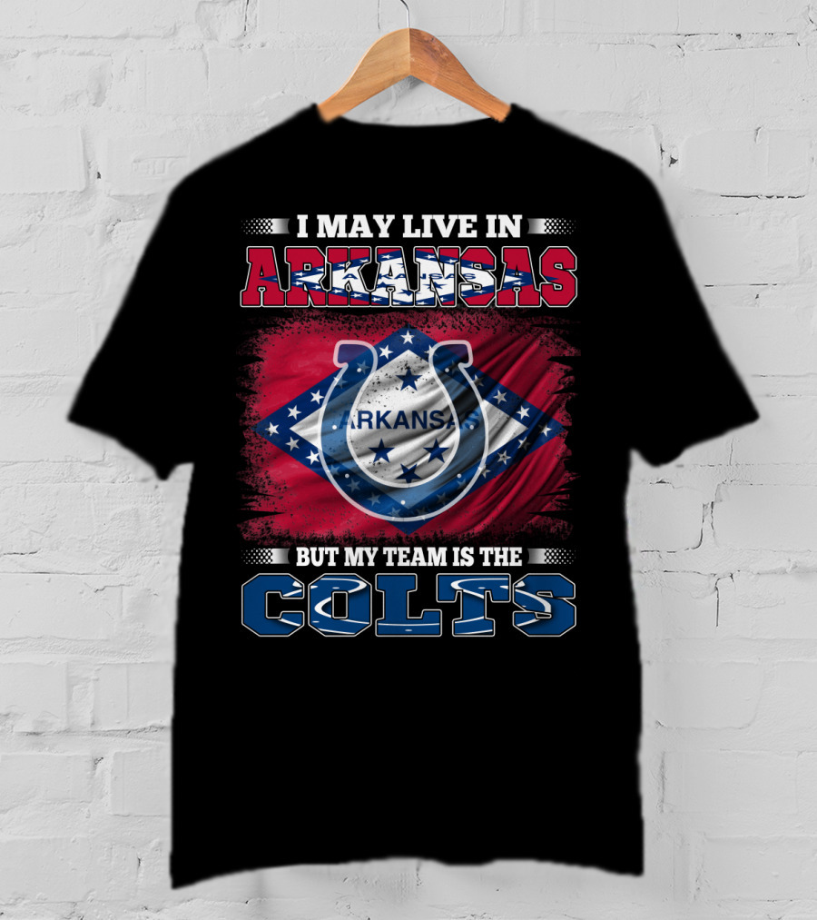 Arkansas State Flag Pride With Colts Team Allegiance T-Shirt