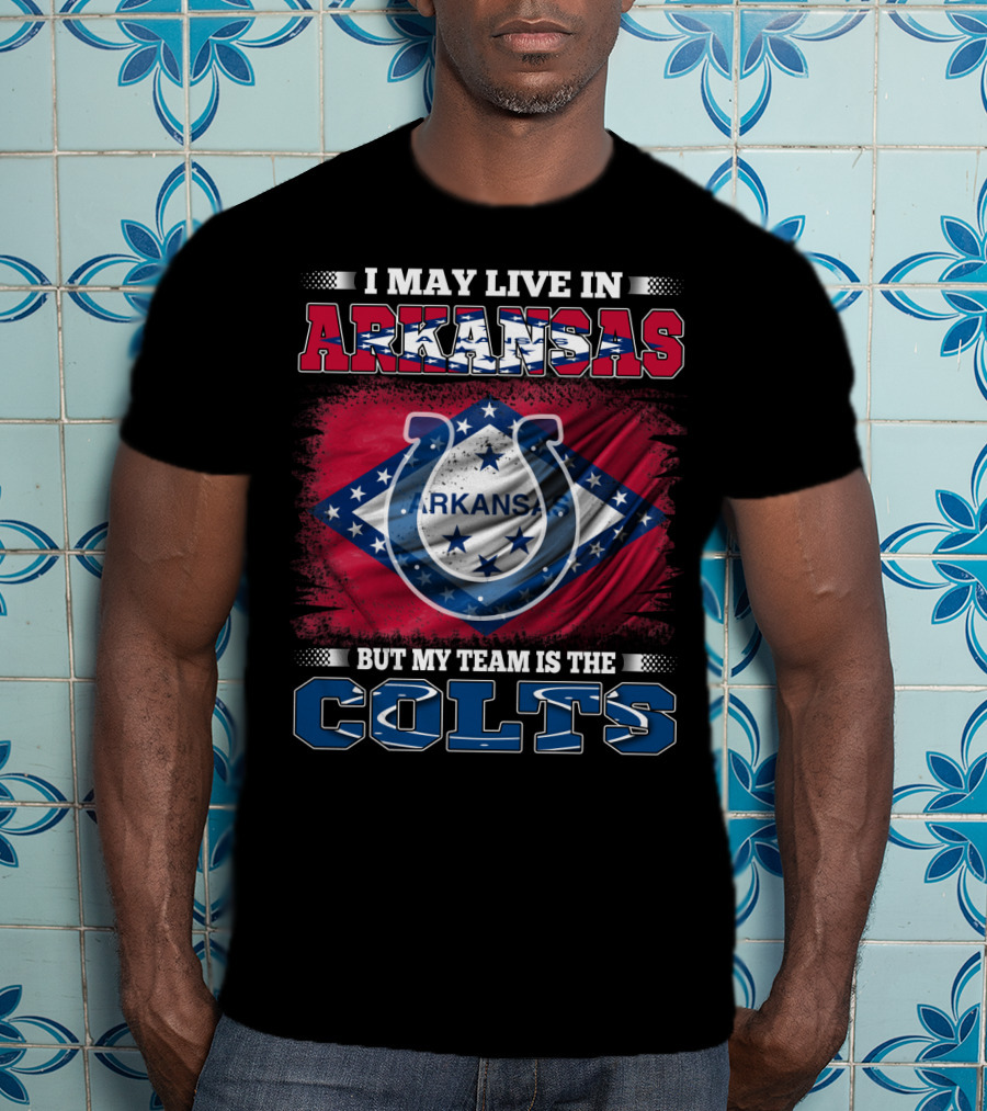 Arkansas State Flag Pride With Colts Team Allegiance T-Shirt