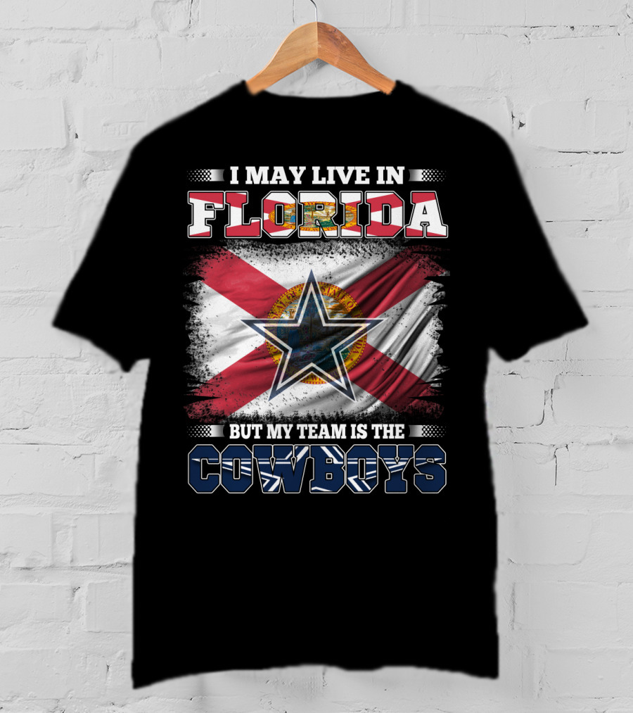 Florida Pride With Cowboys Fan Loyalty Flag T-Shirt
