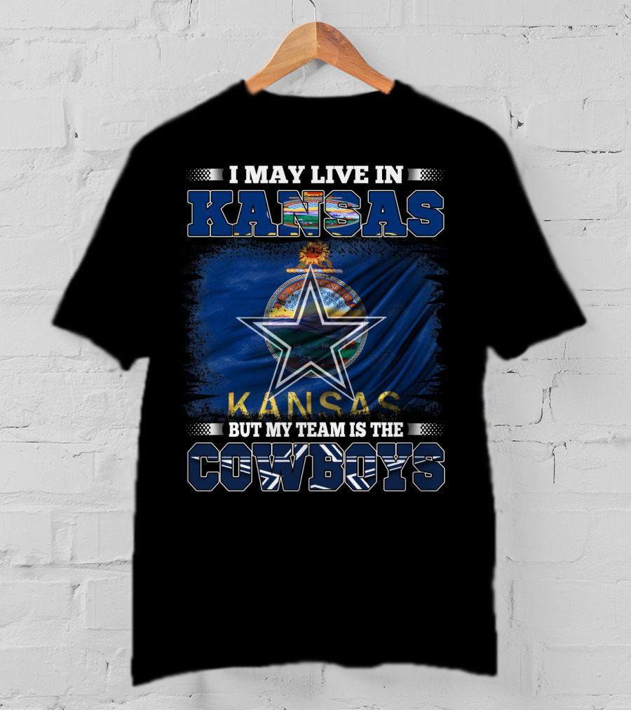 Kansas Life Cowboys Team Pride Star Kansas Flag T-Shirt