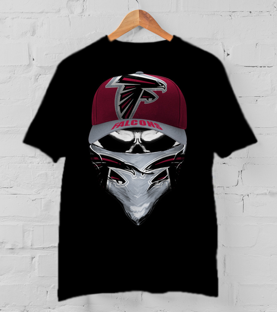 Falcons Atlanta Falcons Logo Skull Face Bandana And Cap T-Shirt