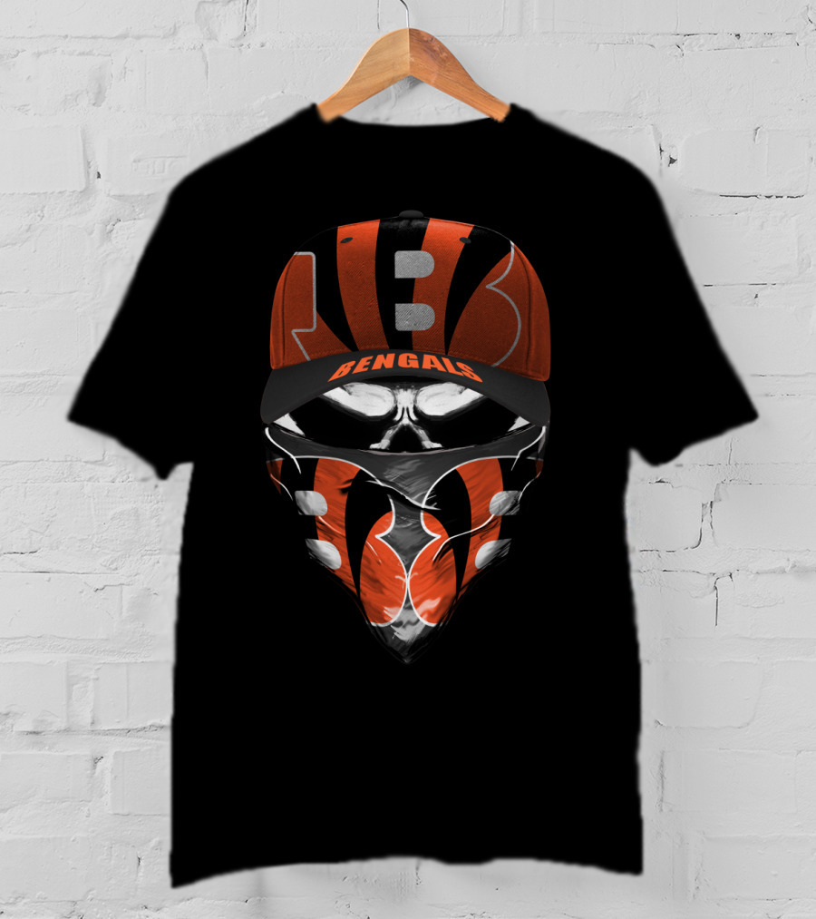 Cincinnati Bengals Hat Mask Black Orange Football Fan Gear T-Shirt