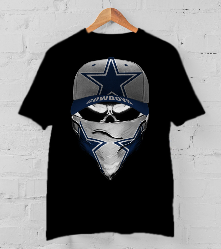 Dallas Cowboys Star Emblem Hat Bandana Skull T-Shirt